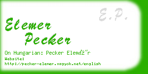 elemer pecker business card